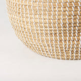 Olivia Set of 3 Beige Seagrass Basket W/Lid and Handles by Mercana at Eve Furniture