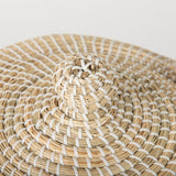 Olivia Set of 3 Beige Seagrass Basket W/Lid and Handles by Mercana at Eve Furniture