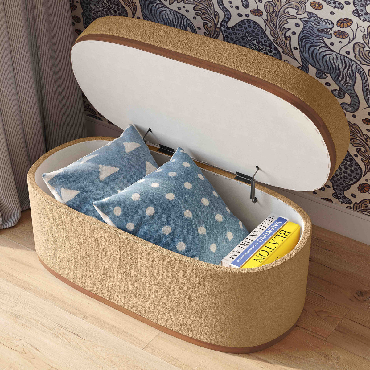 Olivier 41" Oval Storage Ottoman by TOV Furniture at Eve Furniture