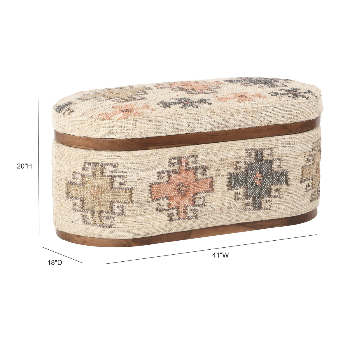 Olivier 41" Oval Storage Ottoman by TOV Furniture at Eve Furniture