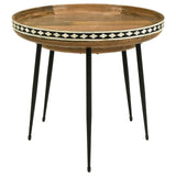 Ollie Natural and Black 2-piece Round Nesting Table by Coaster at Eve Furniture