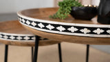 Ollie Natural and Black 2-piece Round Nesting Table by Coaster at Eve Furniture