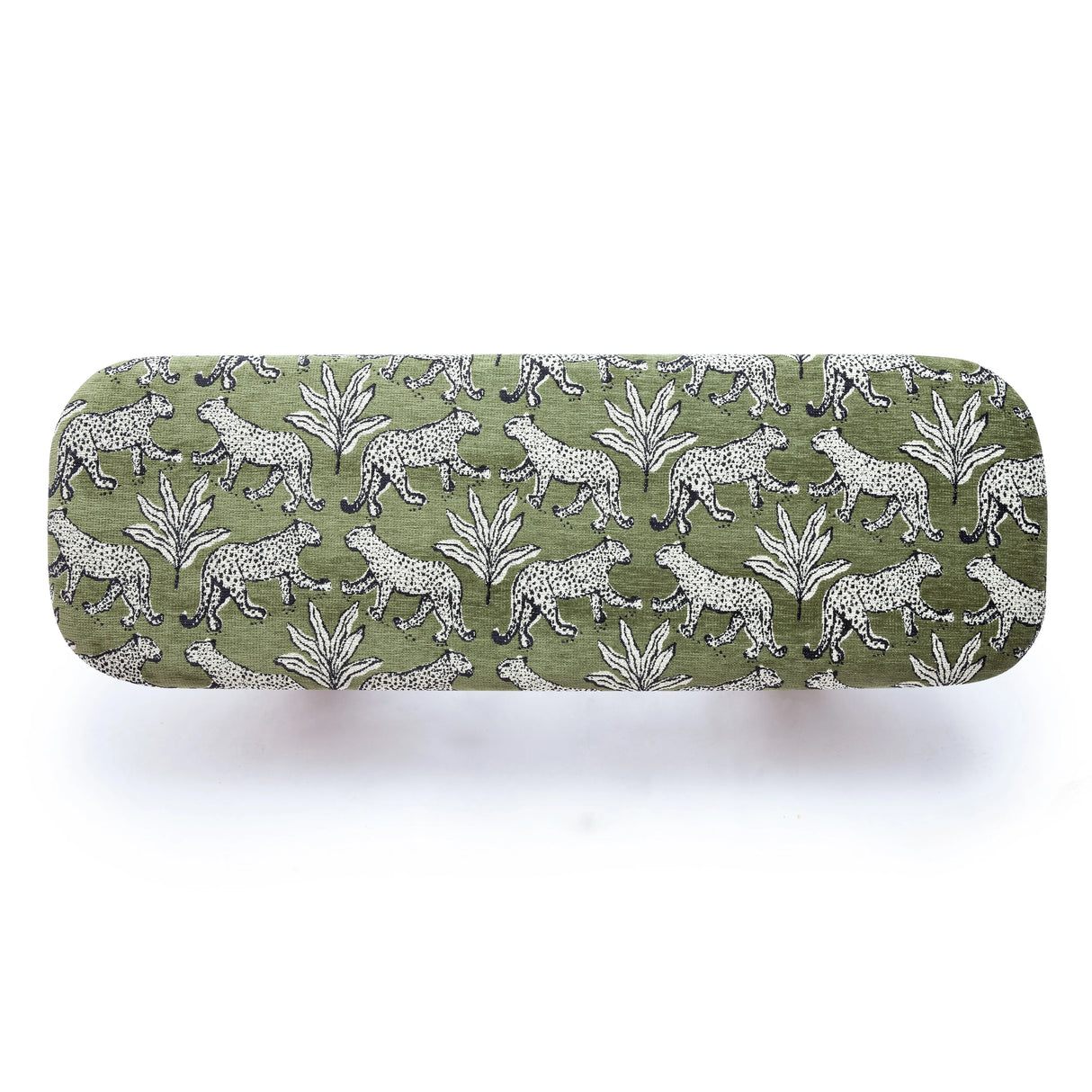 Ollie Olive Green Leopard Jacquard Bench by TOV Furniture at Eve Furniture