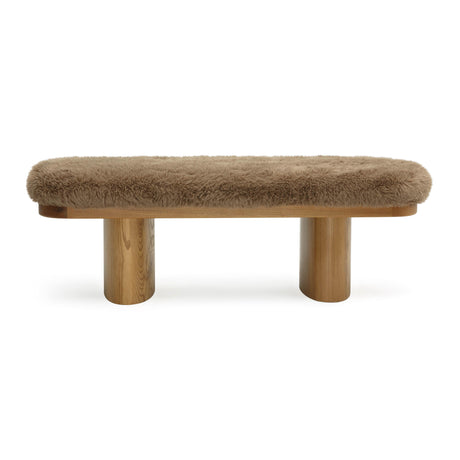 Ollie Straight Vegan Shearling Bench by TOV Furniture at Eve Furniture