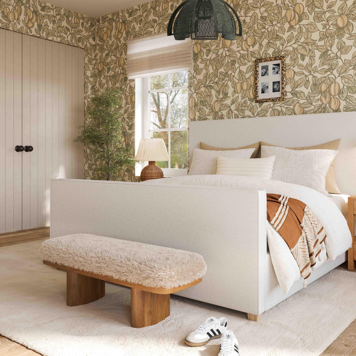 Ollie Straight Vegan Shearling Bench by TOV Furniture at Eve Furniture