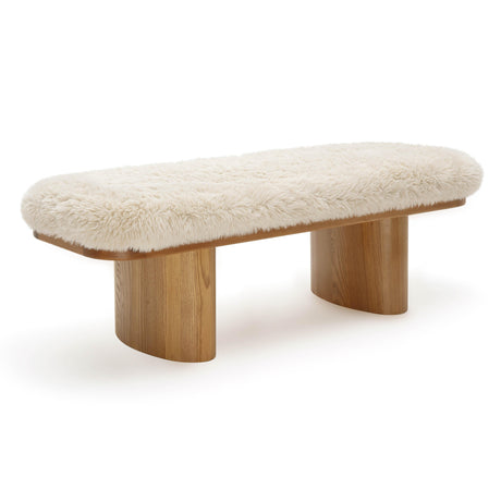 Ollie Straight Vegan Shearling Bench by TOV Furniture at Eve Furniture