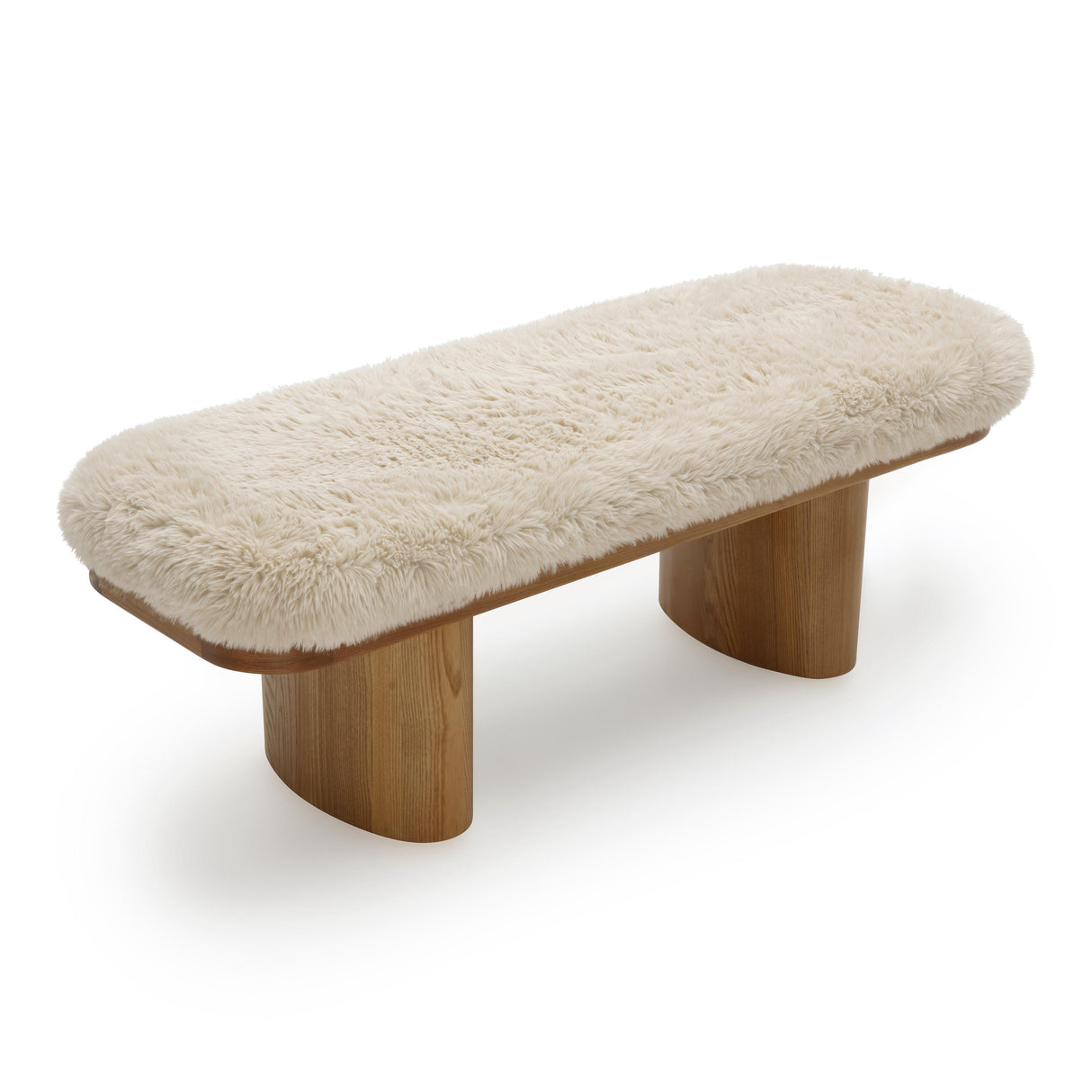 Ollie Straight Vegan Shearling Bench by TOV Furniture at Eve Furniture