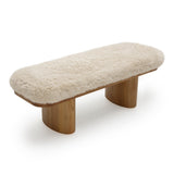 Ollie Straight Vegan Shearling Bench by TOV Furniture at Eve Furniture