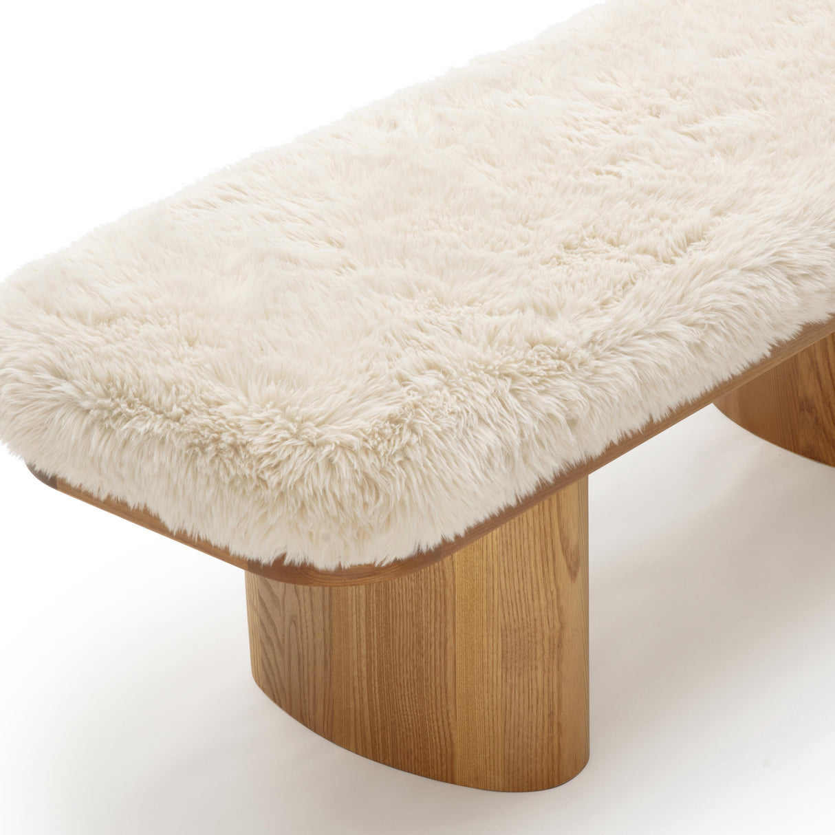 Ollie Straight Vegan Shearling Bench by TOV Furniture at Eve Furniture