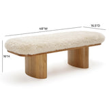Ollie Straight Vegan Shearling Bench by TOV Furniture at Eve Furniture