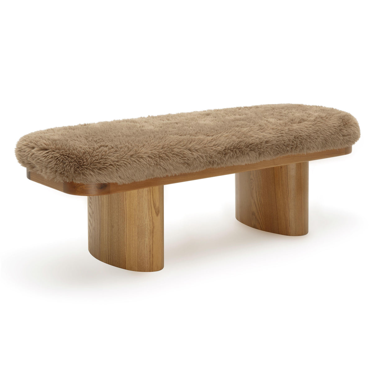 Ollie Straight Vegan Shearling Bench by TOV Furniture at Eve Furniture