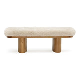 Ollie Straight Vegan Shearling Bench by TOV Furniture at Eve Furniture