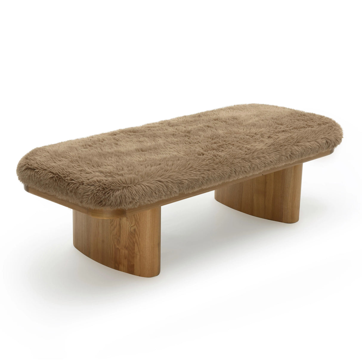 Ollie Straight Vegan Shearling Large Bench by TOV Furniture at Eve Furniture