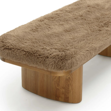 Ollie Straight Vegan Shearling Large Bench by TOV Furniture at Eve Furniture