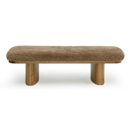 Ollie Straight Vegan Shearling Large Bench by TOV Furniture at Eve Furniture