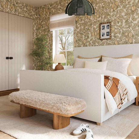 Ollie Straight Vegan Shearling Large Bench by TOV Furniture at Eve Furniture