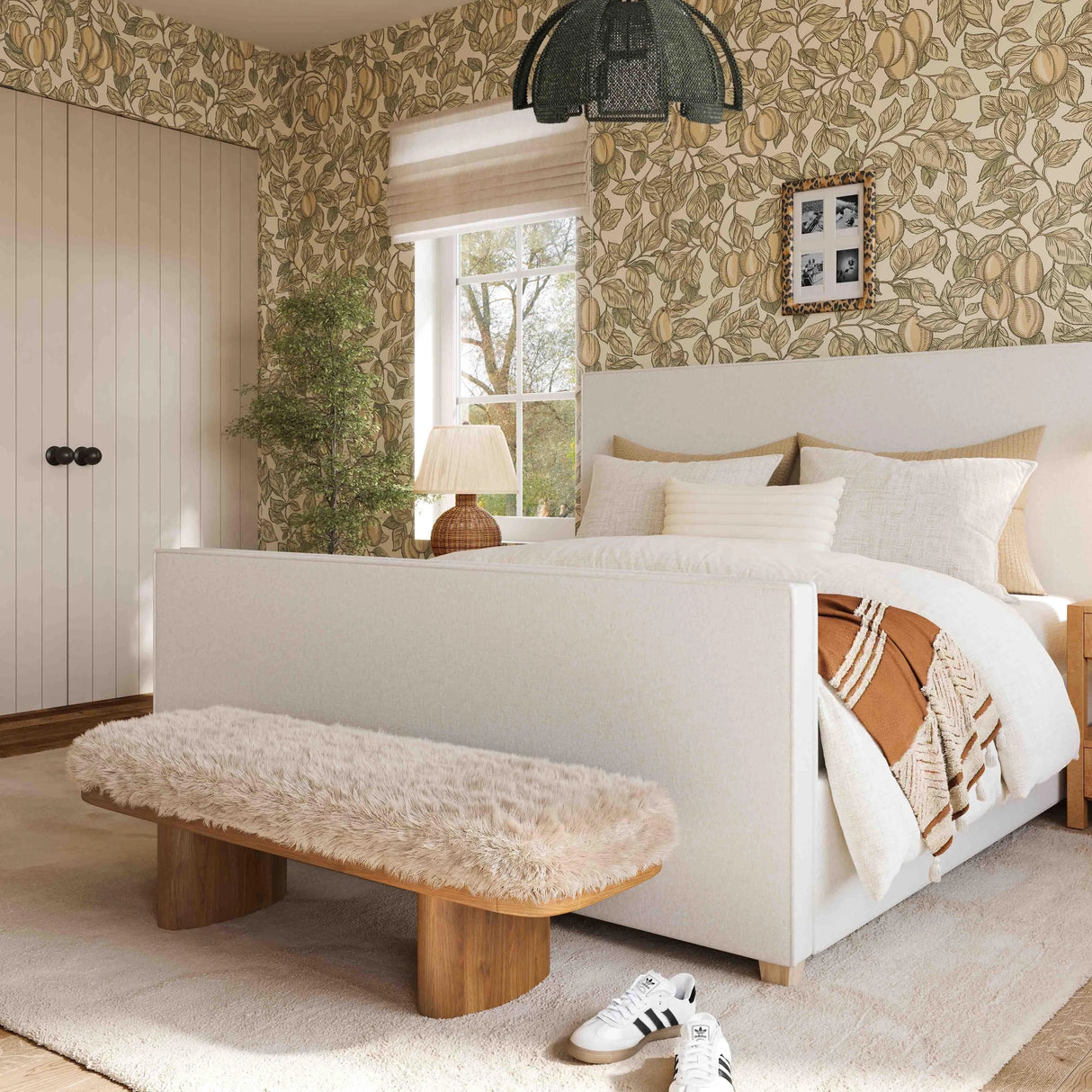 Ollie Straight Vegan Shearling Large Bench by TOV Furniture at Eve Furniture