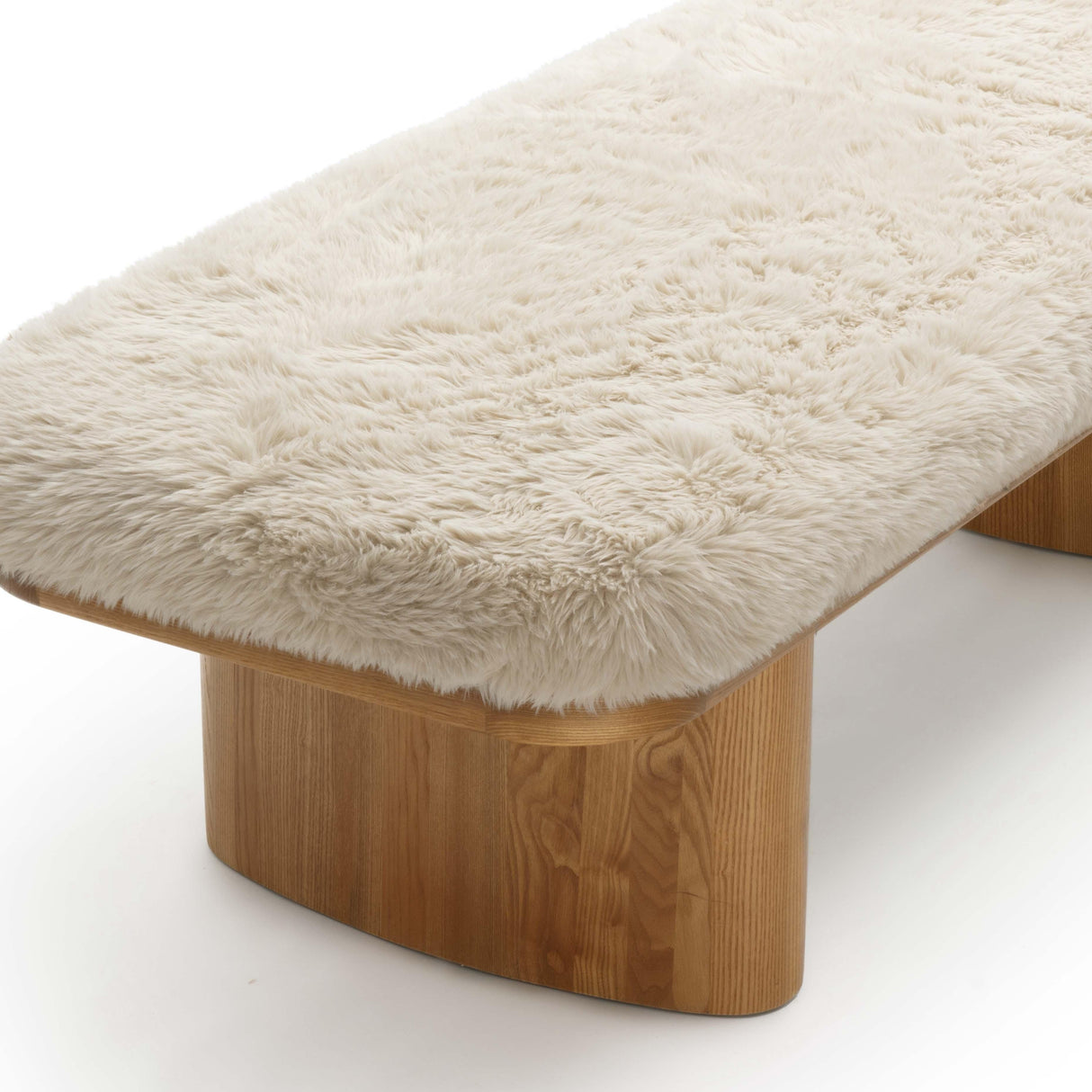 Ollie Straight Vegan Shearling Large Bench by TOV Furniture at Eve Furniture