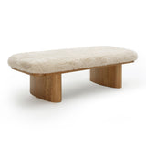 Ollie Straight Vegan Shearling Large Bench by TOV Furniture at Eve Furniture