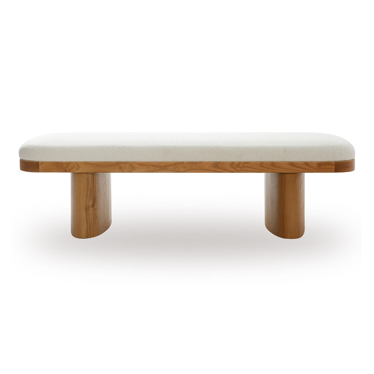Ollie White Performance Boucle Large Bench by TOV Furniture at Eve Furniture