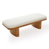 Ollie White Performance Boucle Large Bench by TOV Furniture at Eve Furniture