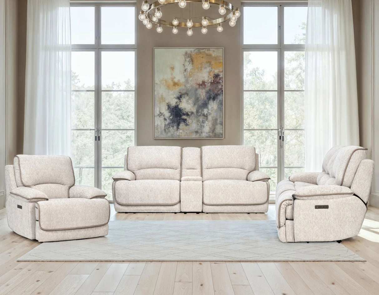 Olsen Dove 3-Piece Dual-Power Zero-Gravity Reclining Set by Steve Silver at Eve Furniture