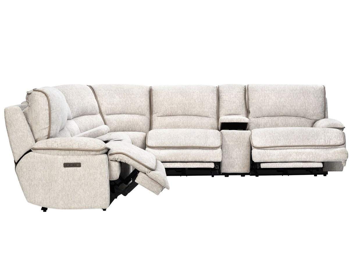 Olsen Dove 6-Piece Dual-Power Zero-Gravity Reclining Sectional by Steve Silver at Eve Furniture