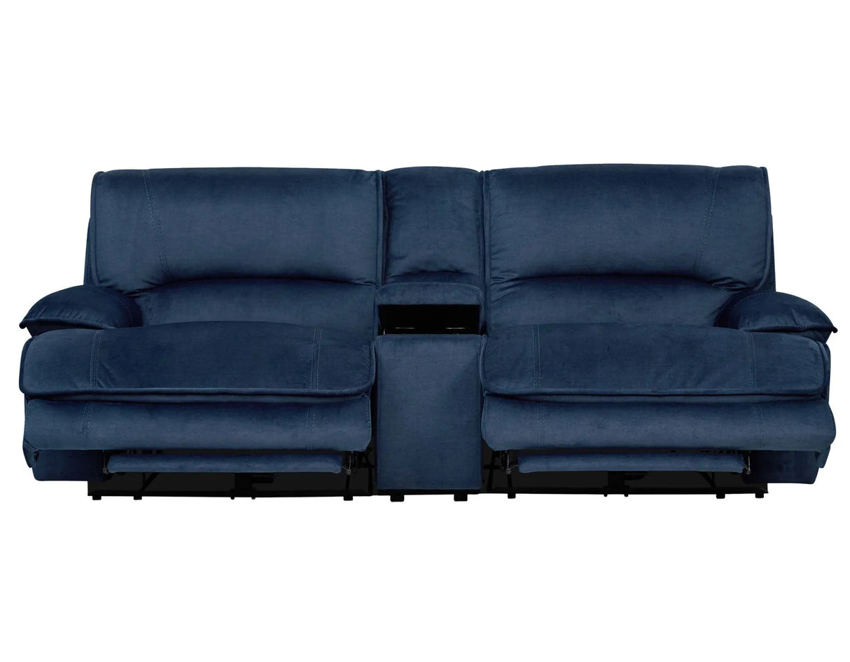 Olsen Indigo 3-Piece Dual-Power Zero-Gravity Modular Reclining Console Loveseat by Steve Silver at Eve Furniture