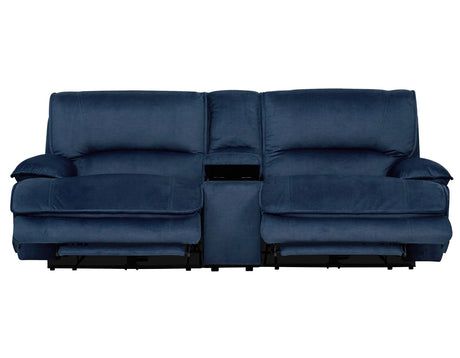 Olsen Indigo 3-Piece Dual-Power Zero-Gravity Modular Reclining Console Loveseat by Steve Silver at Eve Furniture