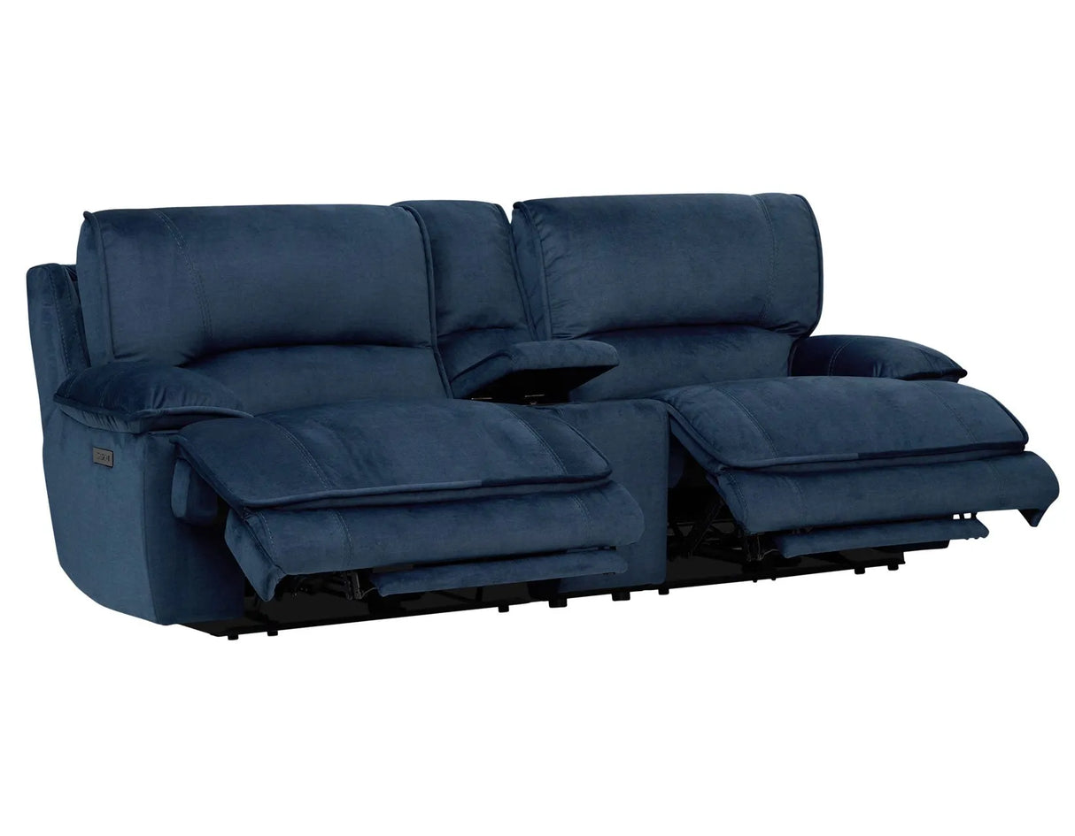 Olsen Indigo 3-Piece Dual-Power Zero-Gravity Modular Reclining Console Loveseat by Steve Silver at Eve Furniture