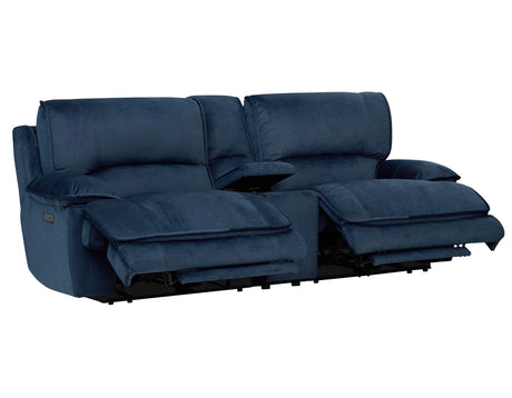 Olsen Indigo 3-Piece Dual-Power Zero-Gravity Modular Reclining Console Loveseat by Steve Silver at Eve Furniture