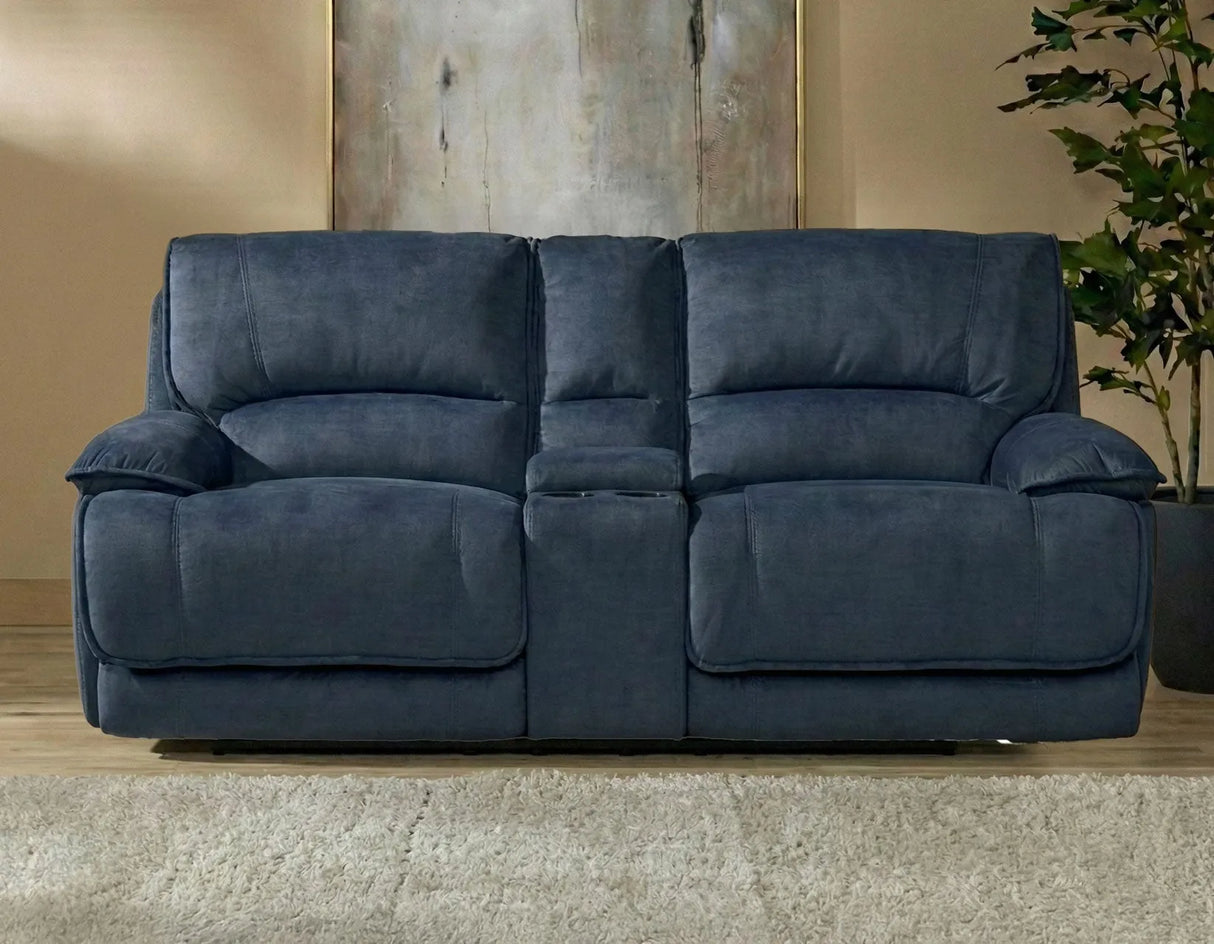 Olsen Indigo 3-Piece Dual-Power Zero-Gravity Modular Reclining Console Loveseat by Steve Silver at Eve Furniture