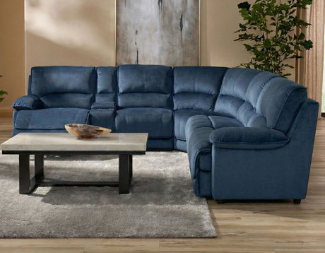Olsen Indigo 6-Piece Dual-Power Zero-Gravity Reclining Sectional by Steve Silver at Eve Furniture