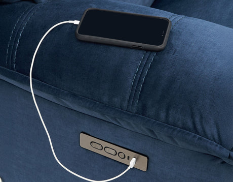 Olsen Indigo Dual-Power Zero-Gravity Recliner by Steve Silver at Eve Furniture