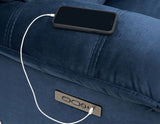 Olsen Indigo Dual-Power Zero-Gravity Reclining Set by Steve Silver at Eve Furniture