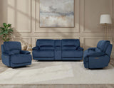 Olsen Indigo Dual-Power Zero-Gravity Reclining Set by Steve Silver at Eve Furniture