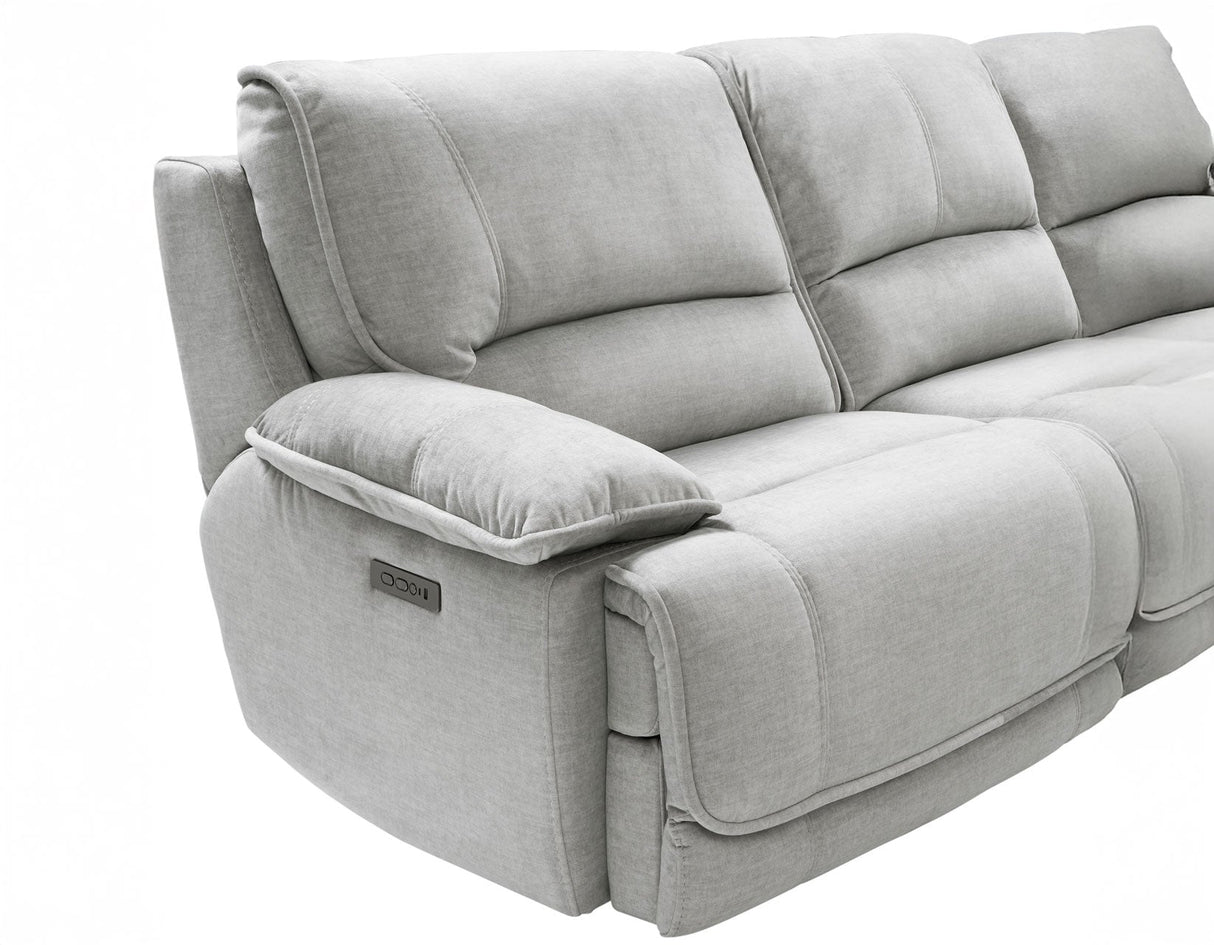 Olsen Silver 3-Piece Dual-Power Zero-Gravity Modular Reclining Console Loveseat by Steve Silver at Eve Furniture