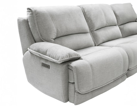 Olsen Silver 3-Piece Dual-Power Zero-Gravity Modular Reclining Console Loveseat by Steve Silver at Eve Furniture