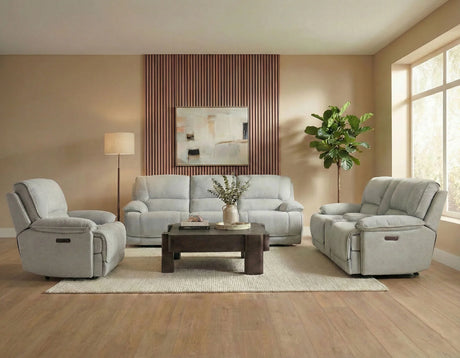 Olsen Silver 3-Piece Dual-Power Zero-Gravity Reclining Set by Steve Silver at Eve Furniture