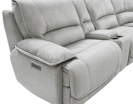 Olsen Silver 6-Piece Dual-Power Zero-Gravity Reclining Sectional by Steve Silver at Eve Furniture