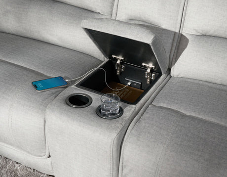 Olsen Silver 6-Piece Dual-Power Zero-Gravity Reclining Sectional by Steve Silver at Eve Furniture