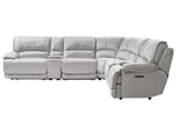 Olsen Silver 6-Piece Dual-Power Zero-Gravity Reclining Sectional by Steve Silver at Eve Furniture