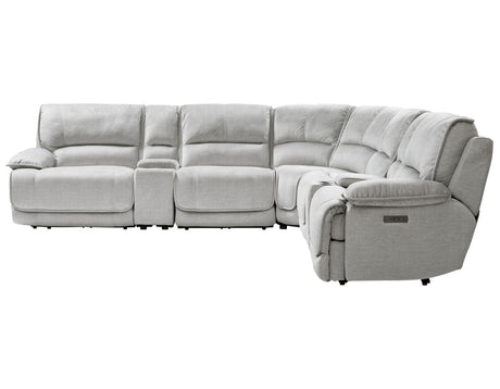 Olsen Silver 6-Piece Dual-Power Zero-Gravity Reclining Sectional by Steve Silver at Eve Furniture