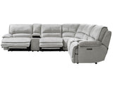 Olsen Silver 6-Piece Dual-Power Zero-Gravity Reclining Sectional by Steve Silver at Eve Furniture