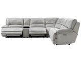 Olsen Silver 6-Piece Dual-Power Zero-Gravity Reclining Sectional by Steve Silver at Eve Furniture