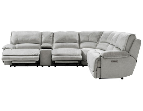 Olsen Silver 6-Piece Dual-Power Zero-Gravity Reclining Sectional by Steve Silver at Eve Furniture