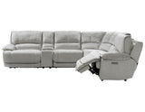 Olsen Silver 6-Piece Dual-Power Zero-Gravity Reclining Sectional by Steve Silver at Eve Furniture