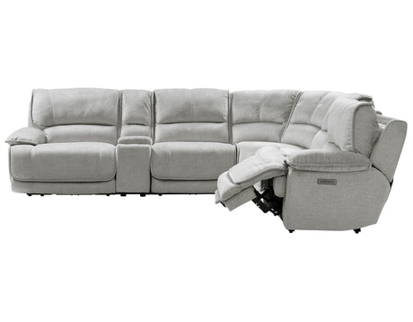 Olsen Silver 6-Piece Dual-Power Zero-Gravity Reclining Sectional by Steve Silver at Eve Furniture