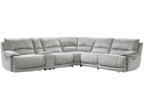 Olsen Silver 6-Piece Dual-Power Zero-Gravity Reclining Sectional by Steve Silver at Eve Furniture