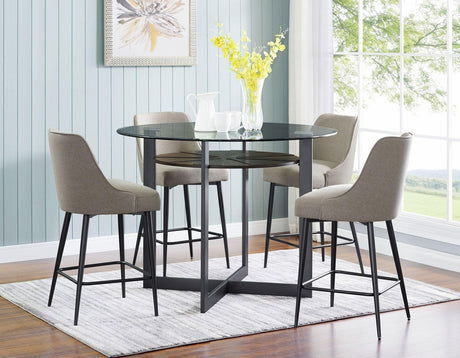 Olson 48-inch Counter Glass Top Table by Steve Silver at Eve Furniture
